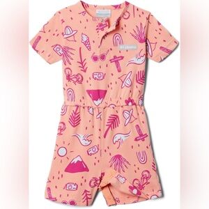 Columbia NWT baby girl coral reef vacation vibes playsuit 12/18 months